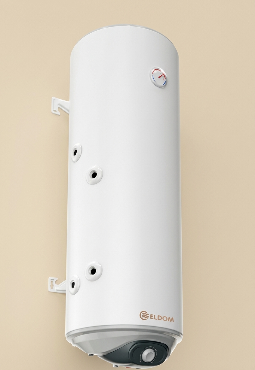 Boiler indirect Eldom 150 L cu serpentină și rezistență electrică – Ideal pentru pompă de căldură